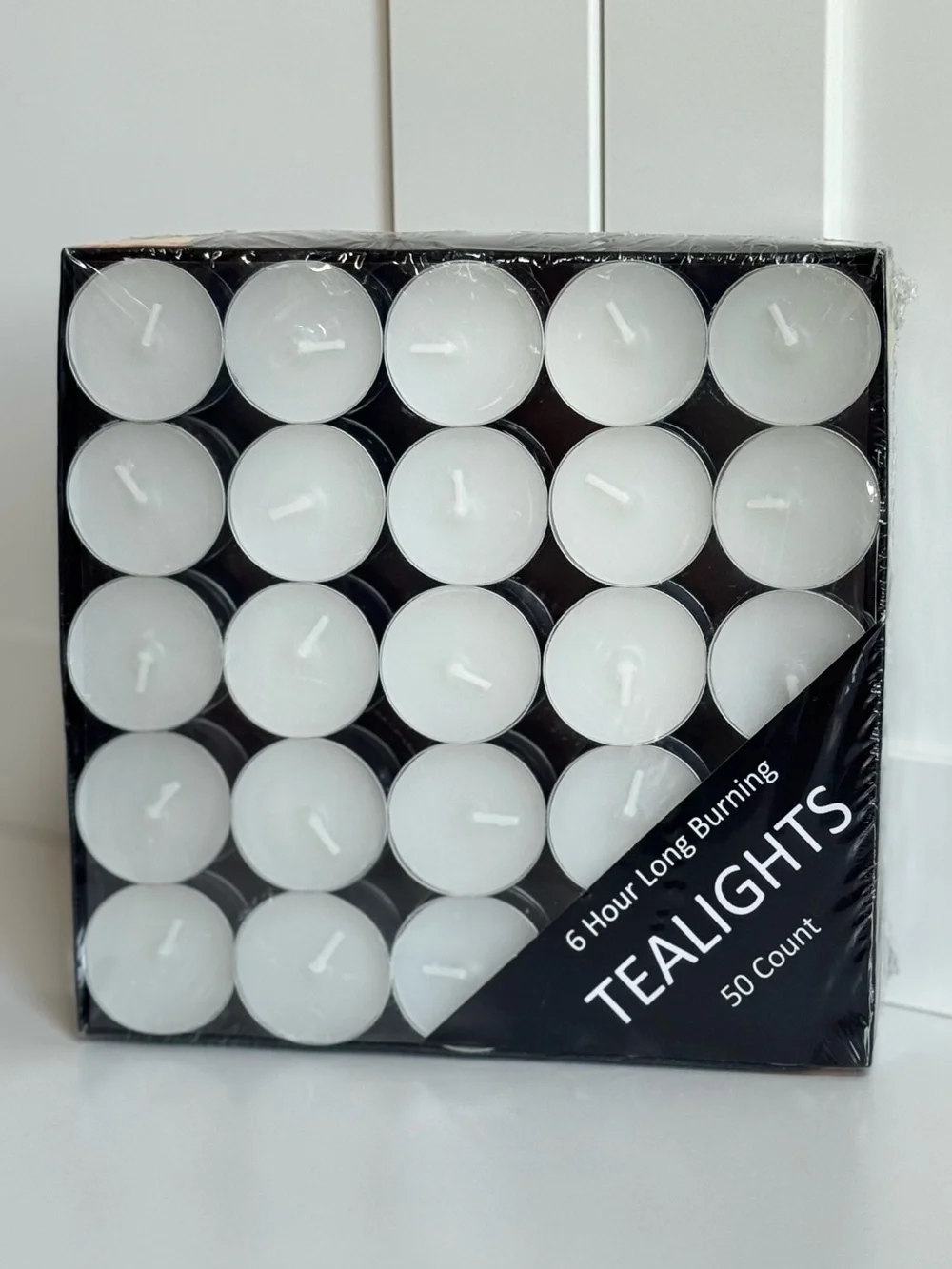 CandleFX 50-Count White 6 Hour Long-Burning Unscented Tealight Candles
